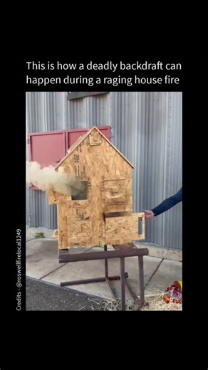 viblino on Instagram: "A backdraft is a deadly explosion that happens when a fire has been burning in a closed space with very little oxygen left. The trapped gases inside are extremely hot and full of unburned fuel vapors. As the fire burns, heat causes nearby materials to decompose in a process called pyrolysis. This releases flammable gases like hydrocarbons even when there isn’t enough oxygen for full combustion. These gases can stay inside at temperatures hundreds of degrees Celsius above n