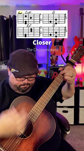 7.7K views · 94 reactions | Closer by The Chainsmokers Guitar Tutorial! #guitar #tutorial #guitarra #reels #lesson #music #reelsviral | Chas Evans | Facebook
