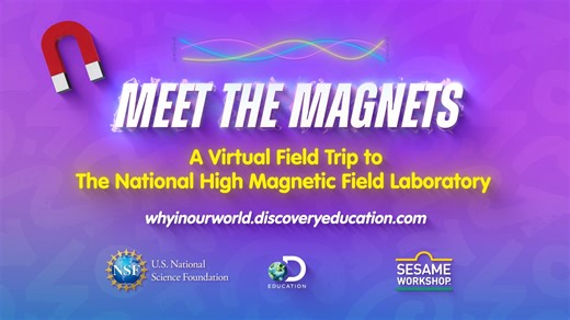 On May 6, join us and Sesame Workshop for "Meet The Magnets: A Virtual Field Trip to the U.S. National Science Foundation National High Magnetic Field Laboratory" (also known as the MagLab)! Students will discover the pulling power of magnets, meet the scientists and other experts behind them, and explore how magnets shape our everyday lives. ✨ This isn’t just a field trip—it’s a magnetic adventure waiting to happen! 📅 Register now— https://whyinourworld.discoveryeducation.com/virtual-field-tri