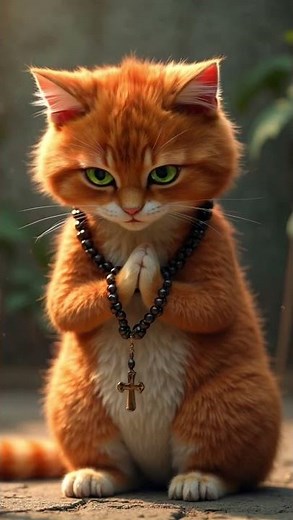 🙀😻Рыжий кот молится о своем насущном 🙀😻🙀 смешные кошки