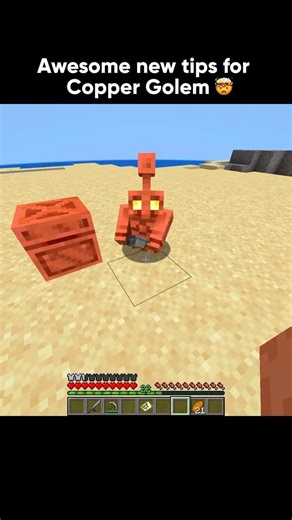 Awesome new tip for Copper Golem!!!🤯 #viral #minecraft #memes #funny