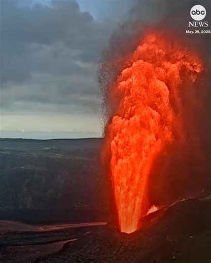 12M views · 187K reactions | Hawaii's Kilauea Volcano erupted in spectacular fashion on Sunday with lava fountains exceeding 1,000 feet, according to the U.S. Geological Survey. https://abcnews.link/YjYvMJM | ABC News | Facebook
