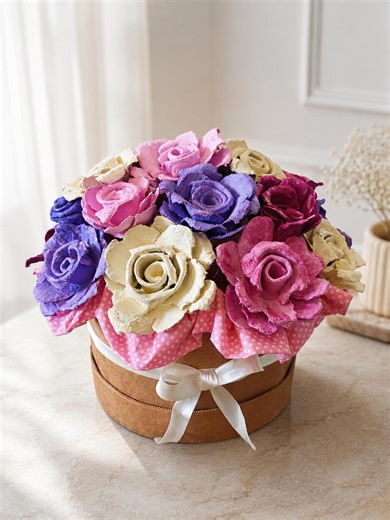 Handmade Flower Box With Lavender Sachets | Upcycled Roses Gift Box | Romantic Floral Decor | Unique Gift for Her - Etsy