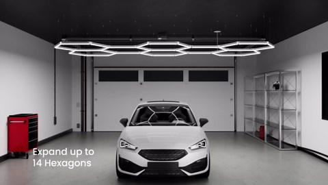 Feit Electric 2.5 ft. Integrated LED 5 Grid Flexagon White Strip Light Fixture 4000K HEX5/26/840