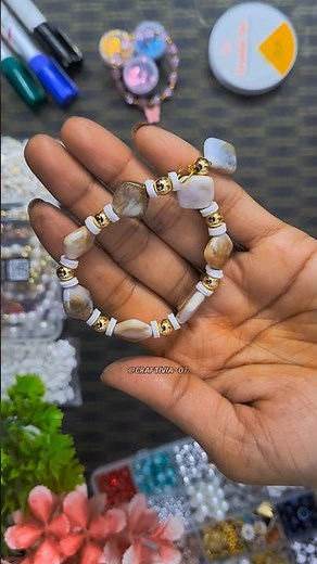 Gold & Stone Beads Bracelet | Quick Tutorial #diy