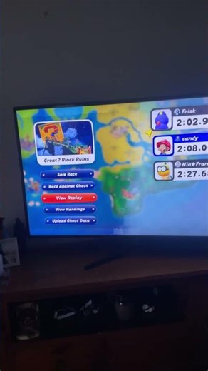 My record on great? Block ruins Mario kart WORLD