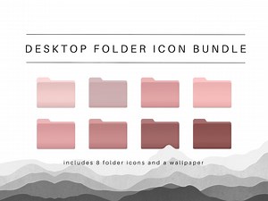 MacBook Desktop Folder Bundle—minimal, Pink Tone Icon Bundle—includes a Wallpaper! - Etsy Canada
