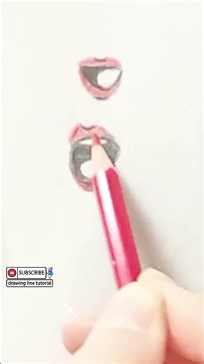 Drawing three cartoon lips 🎨