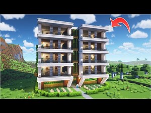 ⛏️ Minecraft Tutorial :: How to build a Modern Apartment 🏡 [마인크래프트 고급스러운 모던 아파트 짓기 건축강좌]