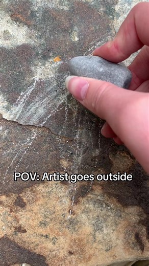 And they say art isn’t accessible. If I can do a sketch of a dragon with a pebble and a giant rock as a canvas then people who use ai have no excuse. . Also I know the anatomy is poor 💔 I was working with what I had fellas give me a break. #drawings #caveman #camping #dragon #design #rock #sketch #sketching #pebble #howdoicaptionmymediumotherthanjustrock #inspectula