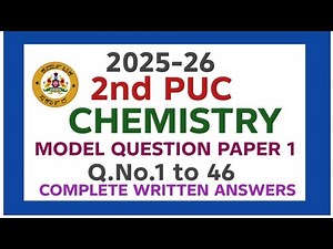 2nd PUC Chemistry model question paper 1 with answers|2025-26