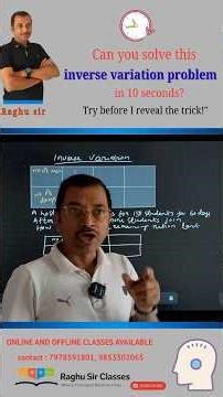 Learn the quick trick to solve inverse variation problems in seconds. .#Shorts #MathShorts