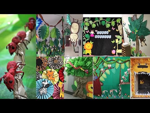 Jungle theme classroom decoration ideas | Jungle animals theme ideas| Bulletin board ideas