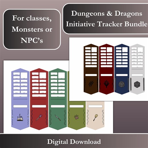 Dnd 5E Initiative Tracker Bundle, Class & Monster Designs, DM Screen Accessories (printable) - Etsy