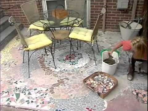 How to Make a Recycled Tile Mosaic Patio