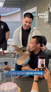 Cake attack: failed. Sneak attack: successful! #funny #prank #hilarious #cakesmash | Poke My Heart