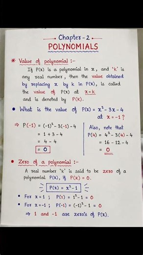 🔥 Class 10 Maths Chapter 2 Polynomials | Value of a Polynomial in One Minute