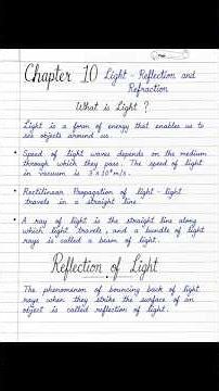 class 10th physics chapter 2 light reflection and reflection youtube best notes #class10th#physics🫶