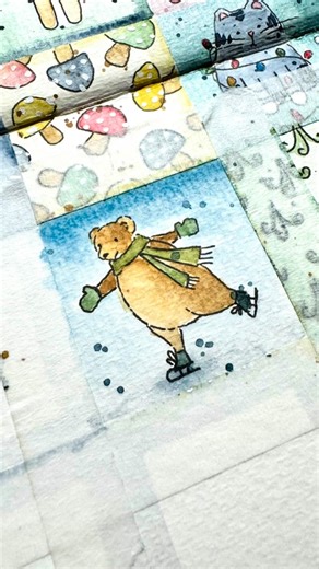 m r s g o o d w i n on Instagram: "December Daily Doodle - Day 20: bear + skate Are you doodling, too? Keep going! For more information about this challenge: beckandrose.com 🎨 SUPPLIES USED: Strathmore Watercolor Journal Tombow Fudenosuke brush pen (ink) Pentel water brush (watercolor) Daniel Smith & M. Graham watercolors masking tape (KIWIHUB) liner brush (for spattering) #dailydoodlechallenge_12_25"