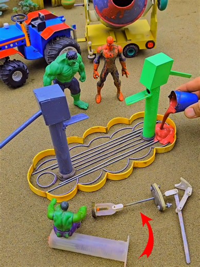 diy mini tractor making concrete around mini waterhandpump mini farming video tractor farm #farming #tractor #waterpump #tiktok #Foryou @MrBeast