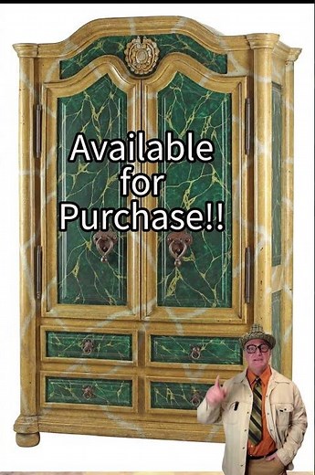 Scagliola - Imitation Marble Technique, 19th c armoire