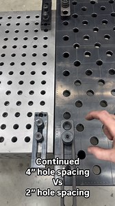 7.2K views · 79 reactions | What’s the difference between the 2” and the 4” hole spacing tables. The 2” table grid helps use the space better. #fireballtool #fixturetable #weldingtable #jigtable | Fireball Tool | Facebook