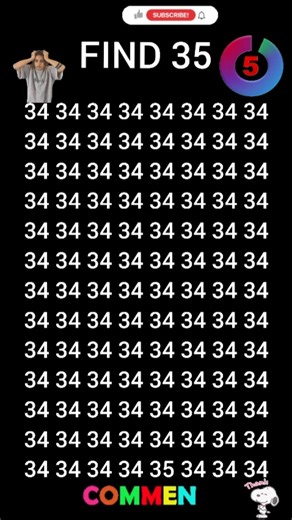 FIND THE NUMBER 35 ||If you are genius ||#findme #viral #shorts #music #subscribe #genius