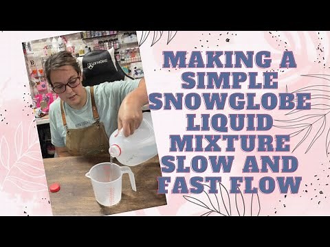 Making a simple snow globe tumbler liquid mixture slow and fast flow