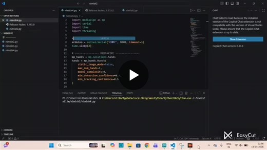 #computervision #opencv #mediapipe #arduino #iot #gesturerecognition #python #embeddedsystems #innovation #linkedinprojects | Nimish Jadhav