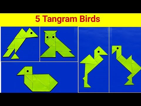 5 tangram birds | Tangram | Tangram birds | Tangram bird Puzzles