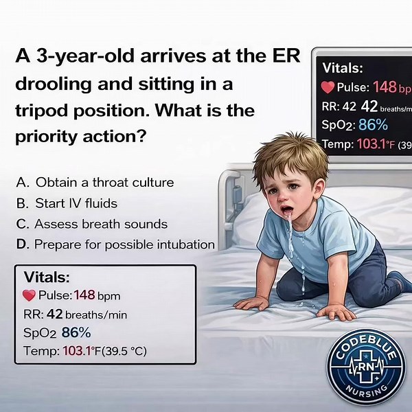 NCLEX Question: Drooling & Tripod Positioning? The Correct Answer is D