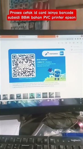 The process of printing ID cards containing fuel subsidy barcodes using PVC Epson printers #short...