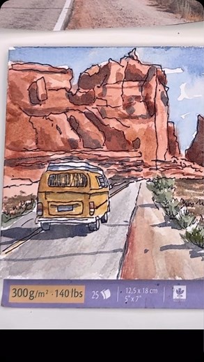 2.7K views · 131 reactions | Ink & wash road trip tutorial is up on my watercolor YouTube channel today- link in profile. This is for ANY skill level go check it out and Happy Painting!️ . . . . . . , . . #watercolor #watercolor_galery #arizona #inkandwash #artoftheday #inkandwatercolor #watercolorartist | Ellen Crimi-Trent Art and Design | Facebook