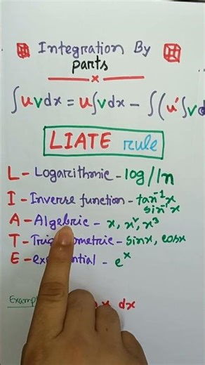 LIATE rule/finding 1st function in integration by parts#mathstricks #mindfuel #calculus #integration
