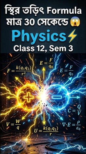 Electrostatics in 30s ⚡ Charge to Gauss Law | Physics Quick Revision #shorts #wbchse #class12