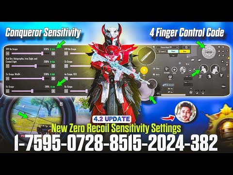 Bgmi 4.2 Update Sensitivity 🔴 | New Zero Recoil Sensitivity Settings Code ✅ | 4 Finger Control code