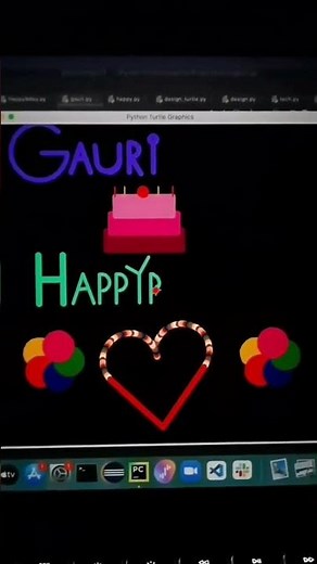 Happy Birthday Using Python Turtle 🐢 Graphics 💫