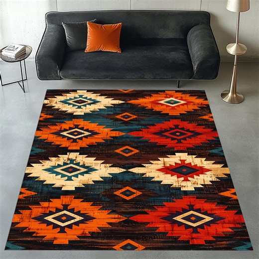 Colorful Aztec Rug, Distressed Aztec Rug, Aztec Area Rug, Aztec Pattern Rug, Aztec Rug, Southwestern Rug, Aztec Design Rug, Aztec Carpet - Etsy