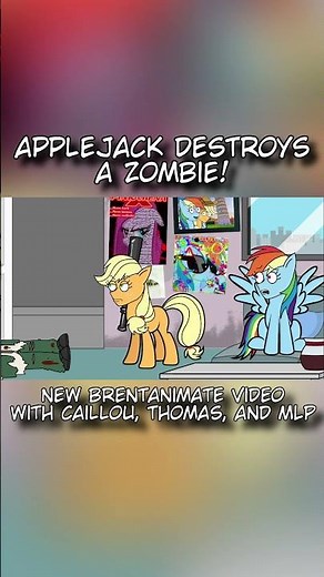 Applejack VS Crazy Zombie #goanimate #mylittlepony #mlp #thomas #caillou #animation #cartoon #scary
