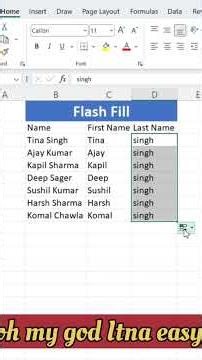 flash fill in Excel|#excel #computereducation #shortsviral