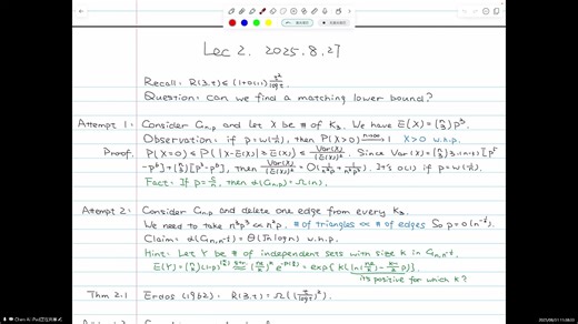 MATH 7037 Probabilistic Combinatorics - 2 Intro to Probabilistic Method