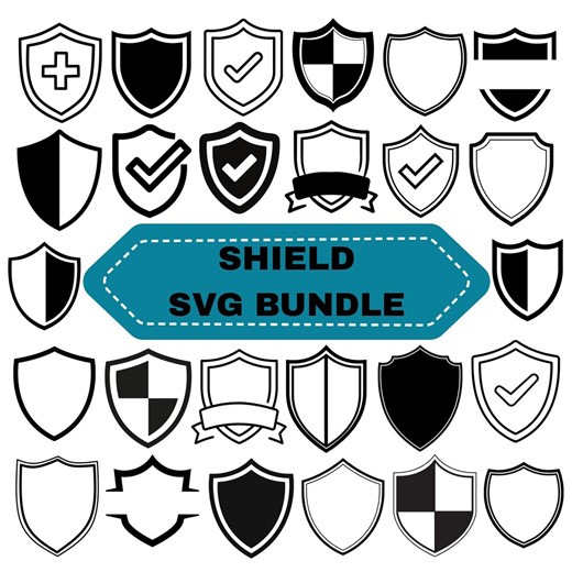 Shield SVG Bundle: Badges Clipart,silhouette Cut Files (digital Download) - Etsy Canada