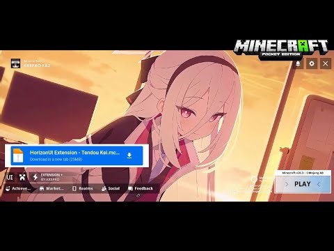 UI Kei (Blue Archive) untuk MCPE 1.21 - 1.26+ | Horizon UI Extension