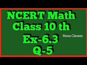 Triangles | Chapter6 Ex 6.3 Q 5 class 10 | NCERT | Math Class 10th
