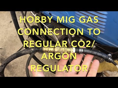 How to Connect MIG Welder Shielding Gas - CO2/Argon Regulator Connection to Hobby MIG 5mm Tube
