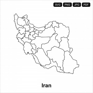 Iran Province Map SVG PNG PDF – Outline Cut File for Cricut (digital Download) - Etsy