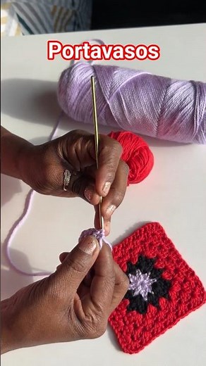 Teje un portavasos en MENOS de 10 minutos✨ ⏱️🧶 #crochet #tejer #knitting