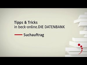 Tipps & Tricks in beck-online: Suchauftrag erstellen