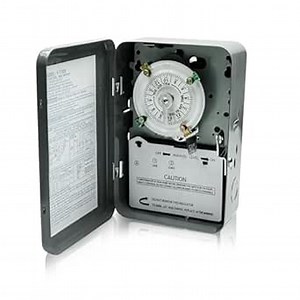 T101 Mechanical Time Switch,24-Hour 120 V Mechanical Time Switch,Reliable Control for Various Loads,12 ON/Off Operations - Manual Override & Included Trippers