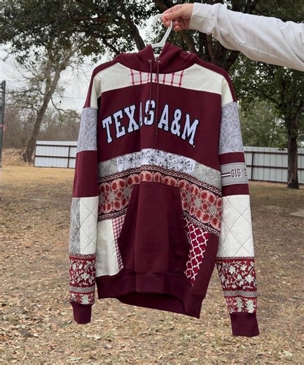 Quilted Collegiate Patchwork Hoodie – Handmade Appliqué College Sweatshirt, Cozy Custom Pullover - Size Large - Etsy